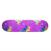Anges dans la violette - flocons de neige et tromp plateaux de skateboards
