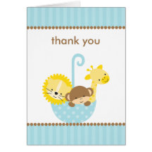 Animaux de jungle dans les cartes de note bleues d