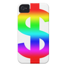 Anime mignon de silhouette de dollar US D'argent Étui iPhone 4
