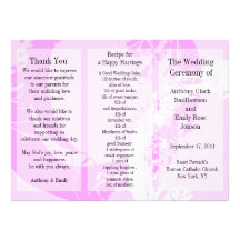 Anneau de rose de brochure de programme de mariage invitations