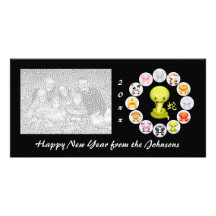 Année chinoise de zodiaque du carte photo de serpe photocarte