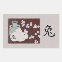 Année chinoise des autocollants de lapin