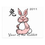 Année chinoise du lapin 2011 carte postale