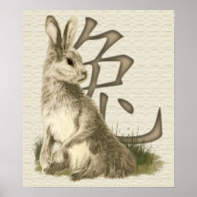 Année de la copie d'affiche de lapin