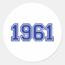 Anniversaire 1961 autocollant rond