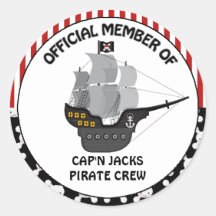 Anniversaire de bateau de pirate autocollant