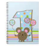 Anniversaire de bleu de souris de ballon ęr carnets