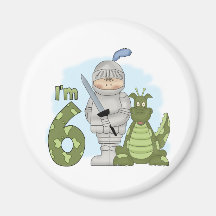 Anniversaire de chevalier de dragon 6ème aimants