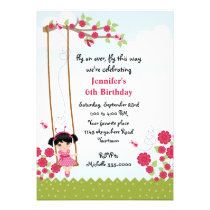 Anniversaire de coccinelle de filles invitations