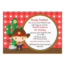 Anniversaire de cow-girl invitations