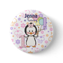 Anniversaire de fille de Cutie- de pingouin premie Badges Avec Agrafe