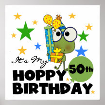 Anniversaire de houblon de Froggie cinquantième Posters