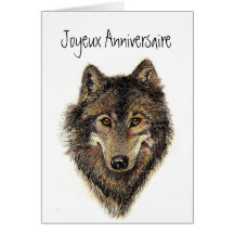 Anniversaire de Joyeux, loup, loups, sauvages, nat Carte