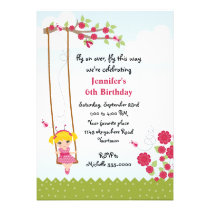 Anniversaire de la coccinelle de la fille blonde invitations