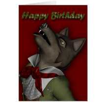 Anniversaire de loup d'hurlement carte de vœux