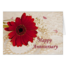 Anniversaire de mariage, une fleur de marguerite carte de vœux