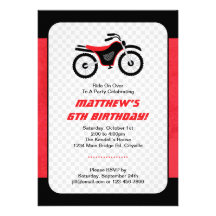 Anniversaire de vélo de moteur invitations personnalisées