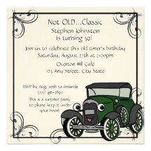 Anniversaire de voiture ancienne invitations personnalisées