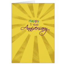 Anniversaire des employés 1 an, Sun Cartes De Vœux