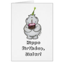 Anniversaire d'hippopotame - joyeux anniversaire carte de vœux