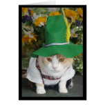 Anniversaire drôle d'Allemand de chat Cartes De Vœux