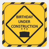 Anniversaire en construction autocollants