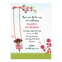 Anniversaire ethnique de coccinelle de filles invitations