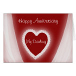 Anniversaire heureux mon coeur rouge romantique ch carte de vœux