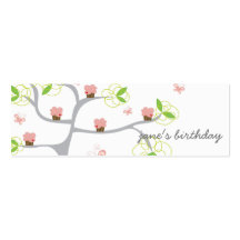 Anniversaire lunatique de bonbon à papillons d'arb modèle de carte de visite