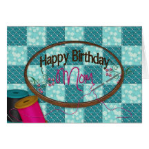 Anniversaire - maman - broderie carte de vœux
