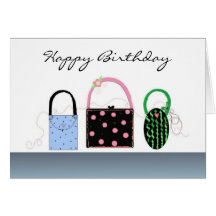 Anniversaire mignon de bourses carte de vœux