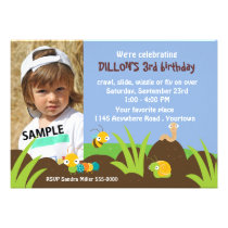 Anniversaire mignon de photo d'insectes invitations