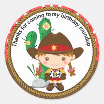 Anniversaire mignon de shérif de cow-girl autocollants