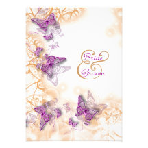 Anniversaire pourpre de fiançailles de mariage invitations personnalisées
