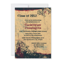 Annonce affligée de fête de remise des diplômes de cartons d'invitation