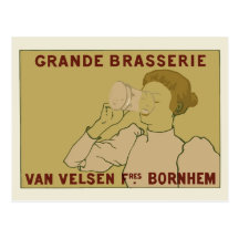 Annonce belge de bière de Nouveau d'art vintage Carte Postale