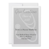 Annonce moderne grise/blanche d'obtention du diplô