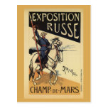 Annonce russe vintage de dessin de litho d'exposit carte postale