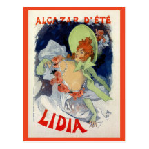 Annonce vintage de Lidia de d'été d'Alcazar Cartes Postales