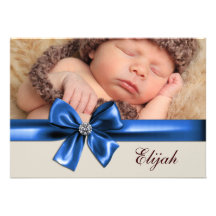 Annonces de naissance de photo de bébé de Brown bl Carton D'invitation