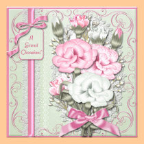 Annonces florales d'invitations d'anniversaire invitations