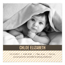 Annonces modernes de naissance de bébé de filets cartons d'invitation