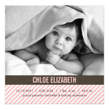 Annonces modernes de naissance de bébé de filets invitation personnalisée
