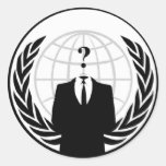 Anoniem Internationaal Logo Ronde Sticker