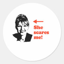 Anti-PALIN/doet schrikken zij me Ronde Stickers