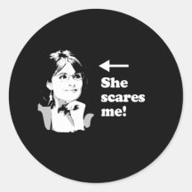 Anti-PALIN/doet schrikken zij me Ronde Stickers