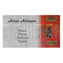 Antiek Chinese Rode Garderobe Visitekaartjes Sjabloon