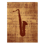 Antiek Saxofoon Wenskaarten
