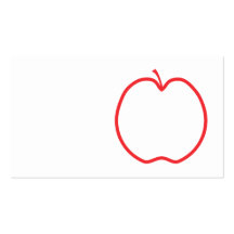 Apple rouge décrivent, sur le fond blanc cartes de visite personnelles