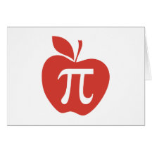 Apple rouge pi carte de vœux